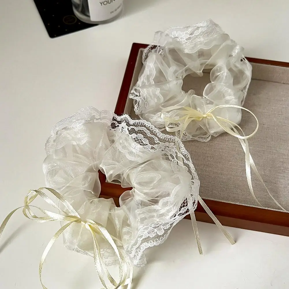 Модная сетчатая лента с бантом, резинки для волос, аксессуары для волос, органза, однотонные кисточки, веревка, хвост, держатель для волос, бант для волос, цвет Z7Z2