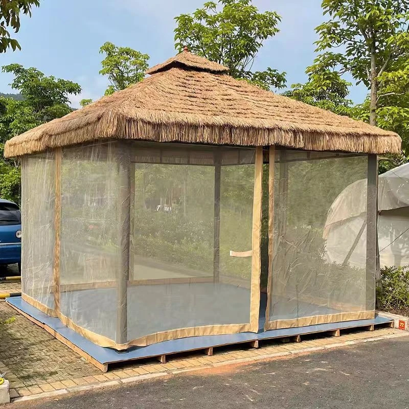 Outdoor gazebo thatched gazebo thatched tent outdoor shading rain shelter catering agritainment wool shed