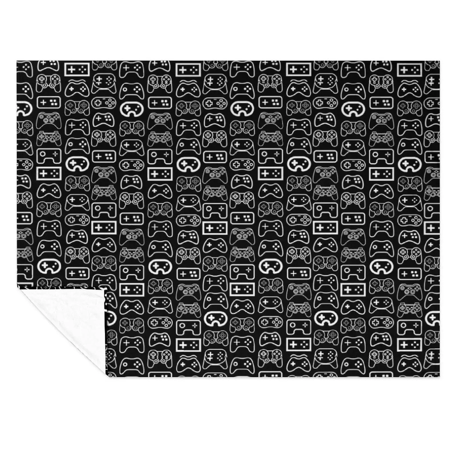 

Gaming Controllers White - Black Variant Throw Blanket Giant Sofa Soft Big Softest Moving Blankets