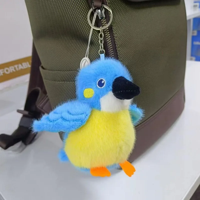 1pc Cute Lifelike Bird Plush Toy Soft Parrot Penguin Stuffed Plushies Keychain Simulation Animals Pendant Gift for Birthday