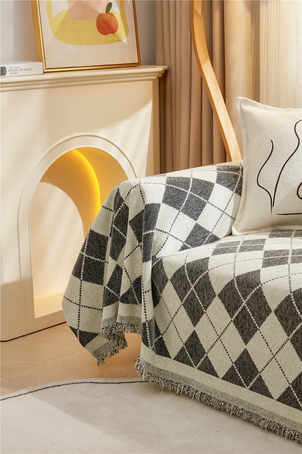 One plush sofa towel sofa cover with thick padding, pet-friendly and anti-slip sofa mat, furniture protector, suitable for bedro