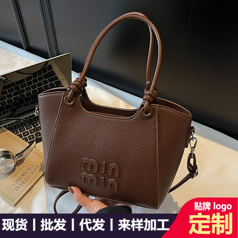 

2025 Korean Style Color Block Bucket Bag, Niche Crossbody Purse for Women, Fashion Shoulder Bag, Versatile Top Handle Tote