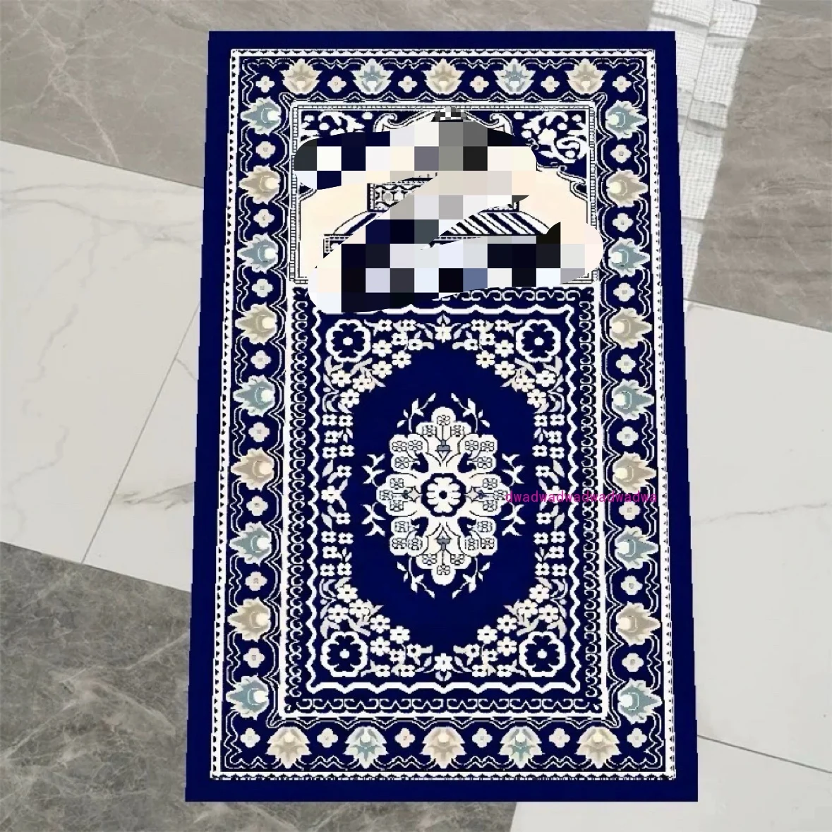 

Gold diamond fleece reflective effect exquisiteroll prayer carpet middle east mat machine washable without tassel