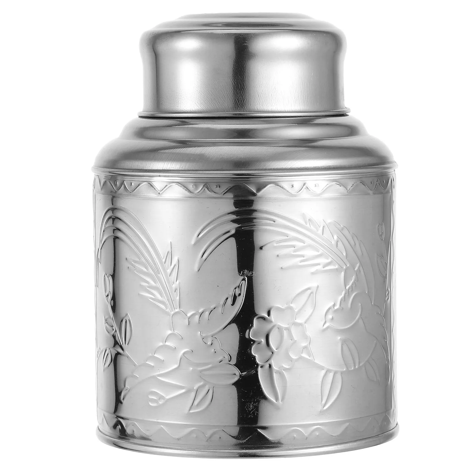 

Stainless Steel Tea Canister 150g Airtight Portable Tea Box for Loose Leaf Sealed Caddy Container Retro Storage Jar