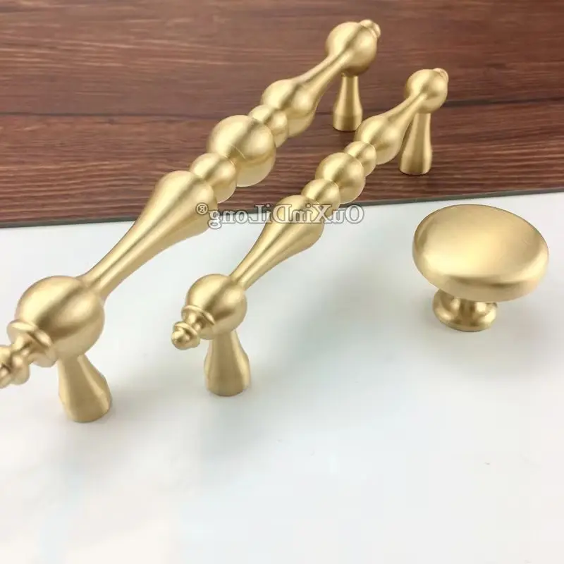 Top Designed 10PCS European Solid Brass Furniture Handles Drawer Pulls Cupboard Wardrobe Kitchen TV Cabinet Pulls Handles&Knobs