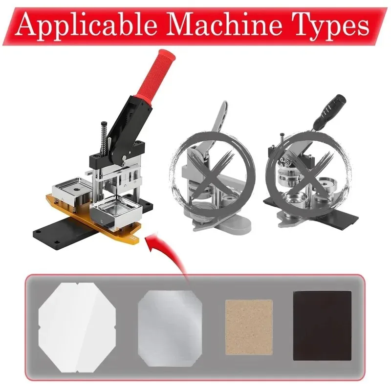 50mm/63.5mm/80x53mm/65x90mm/80mm Fridge Magnet Machine Set DIY Rotary Metal Sheet with Cutter and 1000 Sets of  Consumables