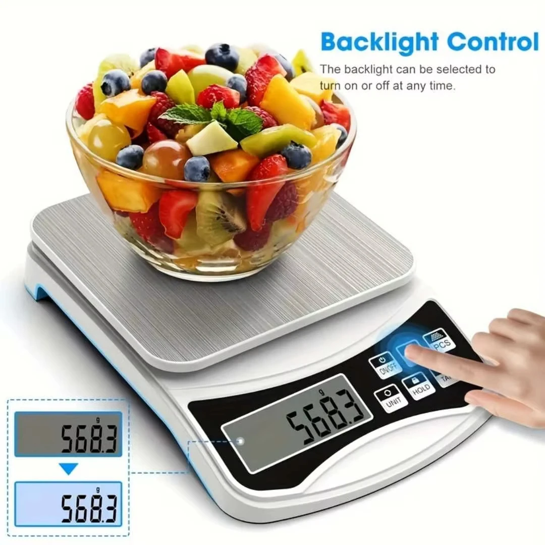 FODWET 5000g Digital Kitchen Scale 0.1g Precision for Baking Keto Coffee LCD Backlit Food Weight with Ounce & Gram Measurement