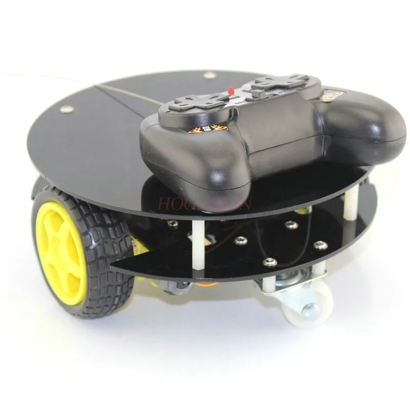 1set  homemade handmade remote control car DIY kit, robot car， Fun remote control car, small round intelligent car,