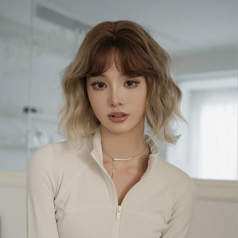 

Женский парик с короткими кудрявыми волосами из синтетического волокна, полностью закрывающий голову, французский стиль, прическа «куриные рулеты».