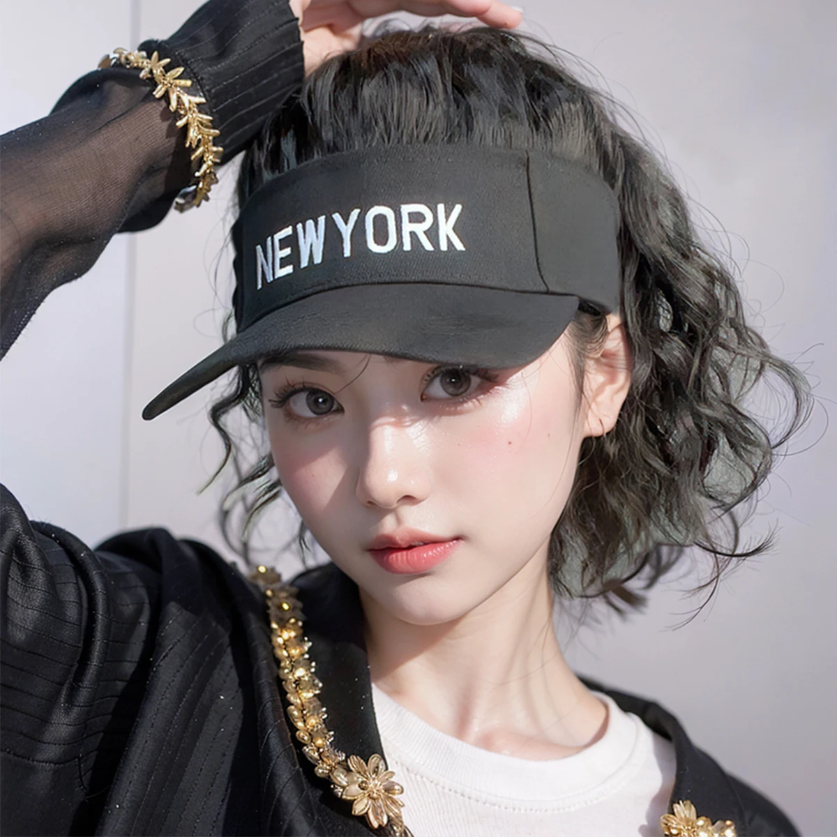 

Синтетическая шляпа, парик, осенняя натуральная вьющаяся женская шляпа с хвостиком, 12-дюймовая короткая волна, парик для волос, шляпа