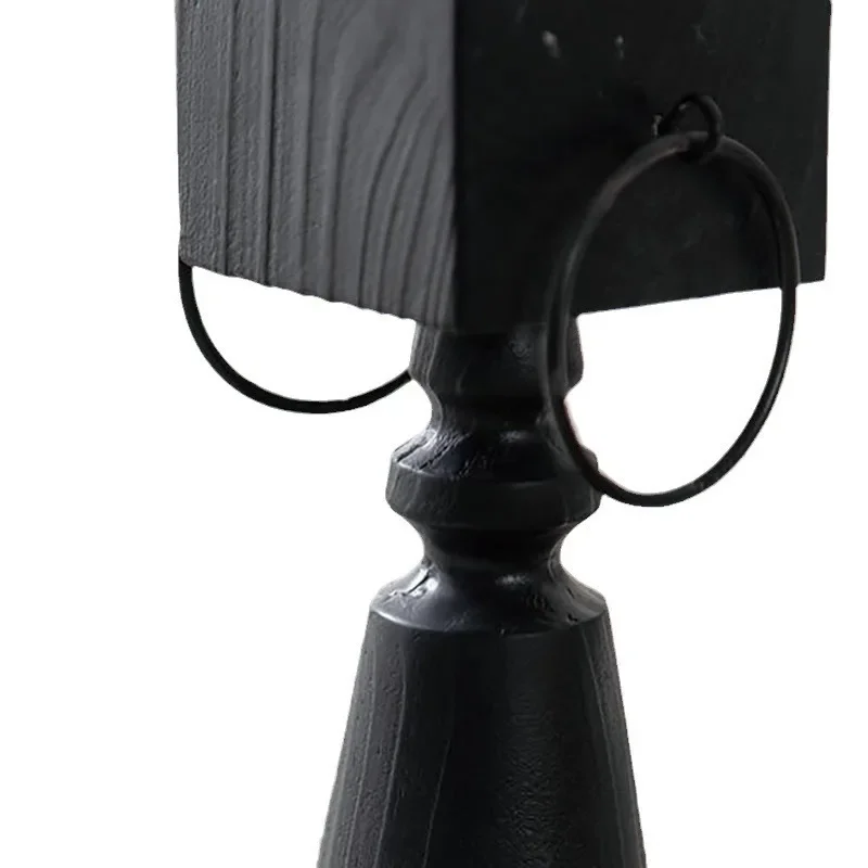 American retro black wooden candlestick Christmas dinner table decoration