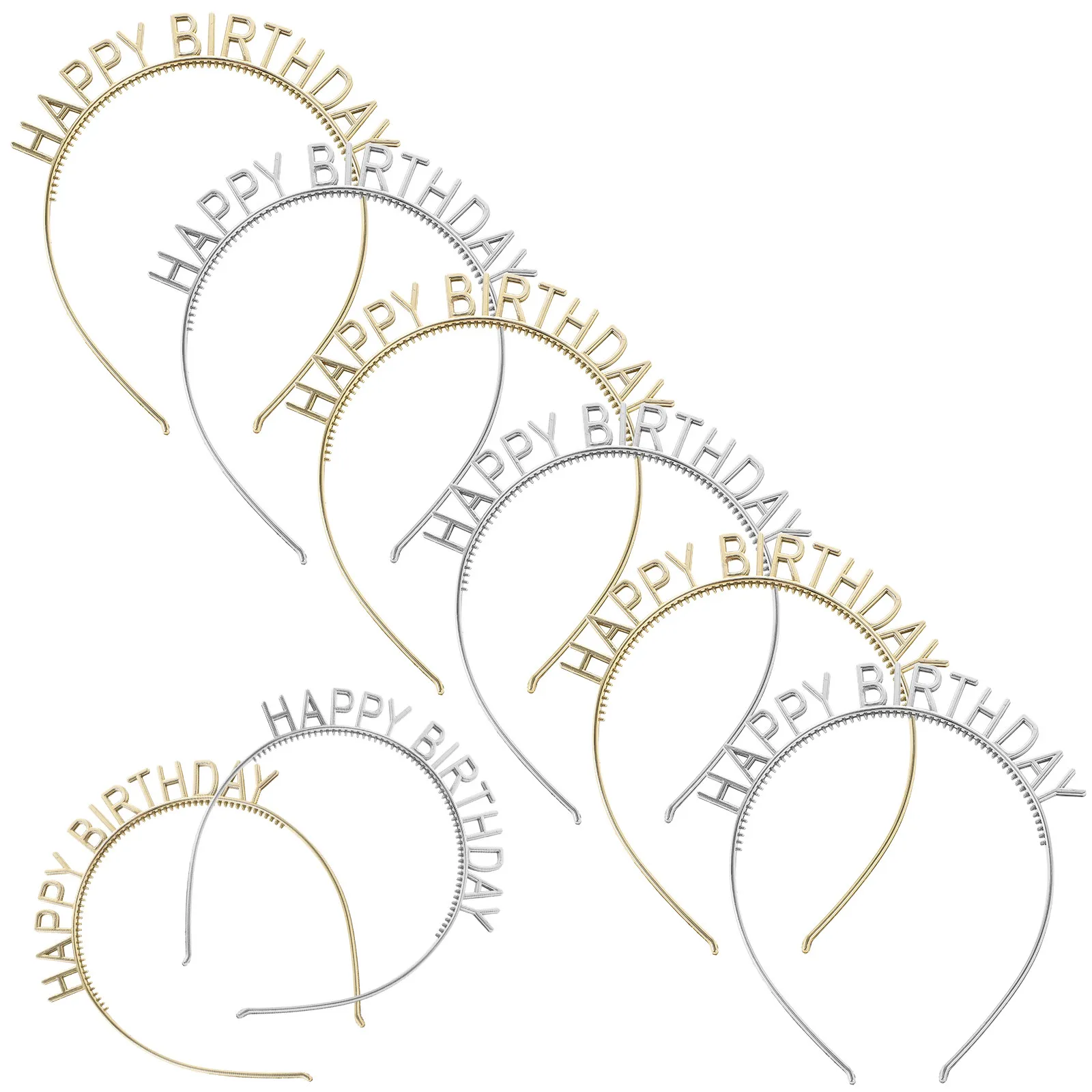 10Pcs Birthday Party Headbands Adults Holiday Headbands Comfortable Lightweight Decorative Hair Bands Celebration Photo Props