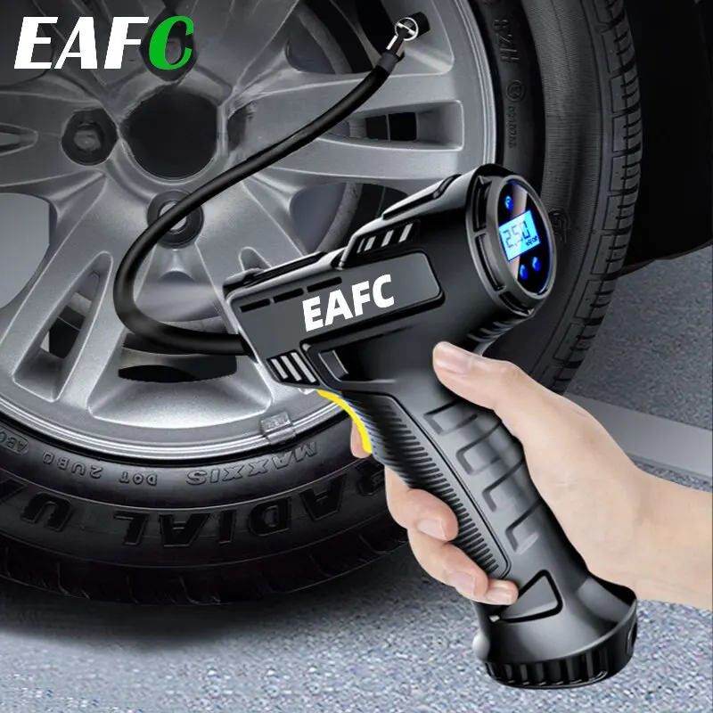 120W Handheld Air Compressor Wireless/Wired Inflatable Pump Portable Air Pump Tire Inflator Digital for Car Bicycle Balls 