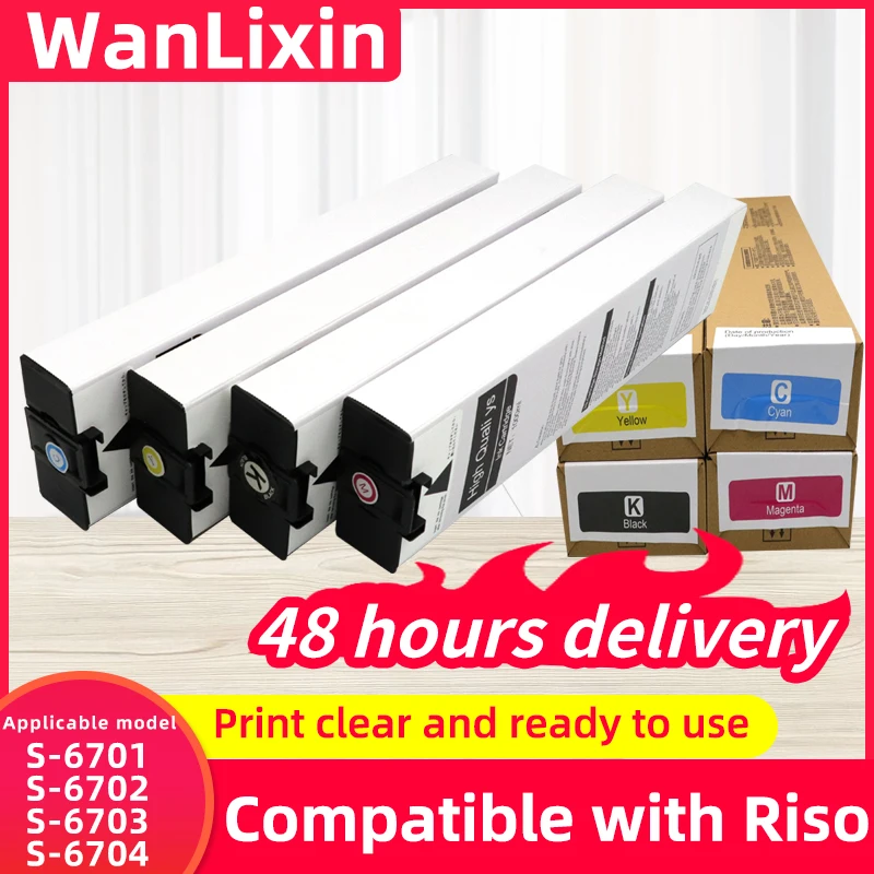 

1000 мл S-6701 S-6702 S-6703 S-6704 G/E чернильный картридж с чипом, совместимый с чернилами для принтера Riso Comcolor 3150 7150 9150 3110 7110