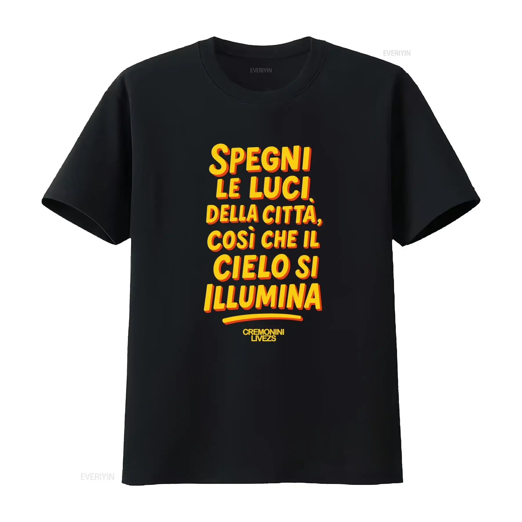 Cesare Cremonini Now I Don't Have You Live 2025 Stadiums T Shirt Italian Text Print for with 'SPEGNI LE LUCI DELLA CITTA Casual
