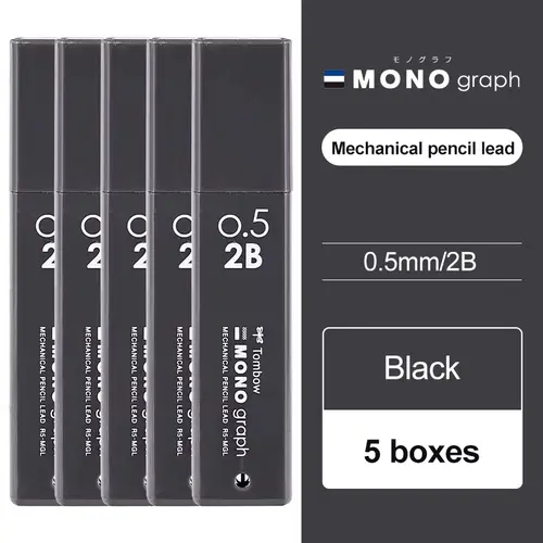 5pcs Japan Tombow Mechanical Pencil Lead MONO Graph 0.5mm Non Breakable Lead Student 2B/HB Activity Lead XCR5-MGL Art Supplies - Image 16