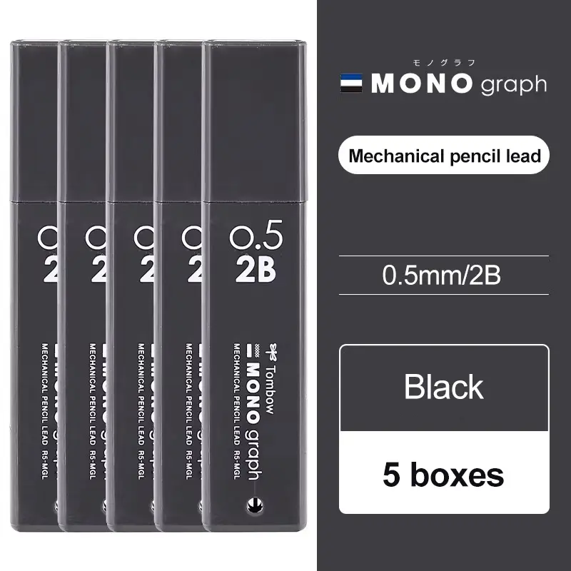 5pcs Japan Tombow Mechanical Pencil Lead MONO Graph 0.5mm Non Breakable Lead Student 2B/HB Activity Lead XCR5-MGL Art Supplies - Image 16