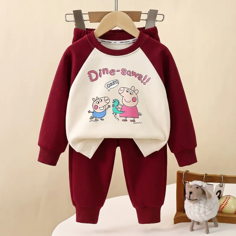Herbstlicher Neuer Stil: Lässige Trainingsanzüge für Jungen und Mädchen, Kinder-Sweatshirt mit Rundhalsausschnitt und Lange Hose, 2-teiliges Set, Kinder-Trainingsanzug mit Kapuze – Detail 4