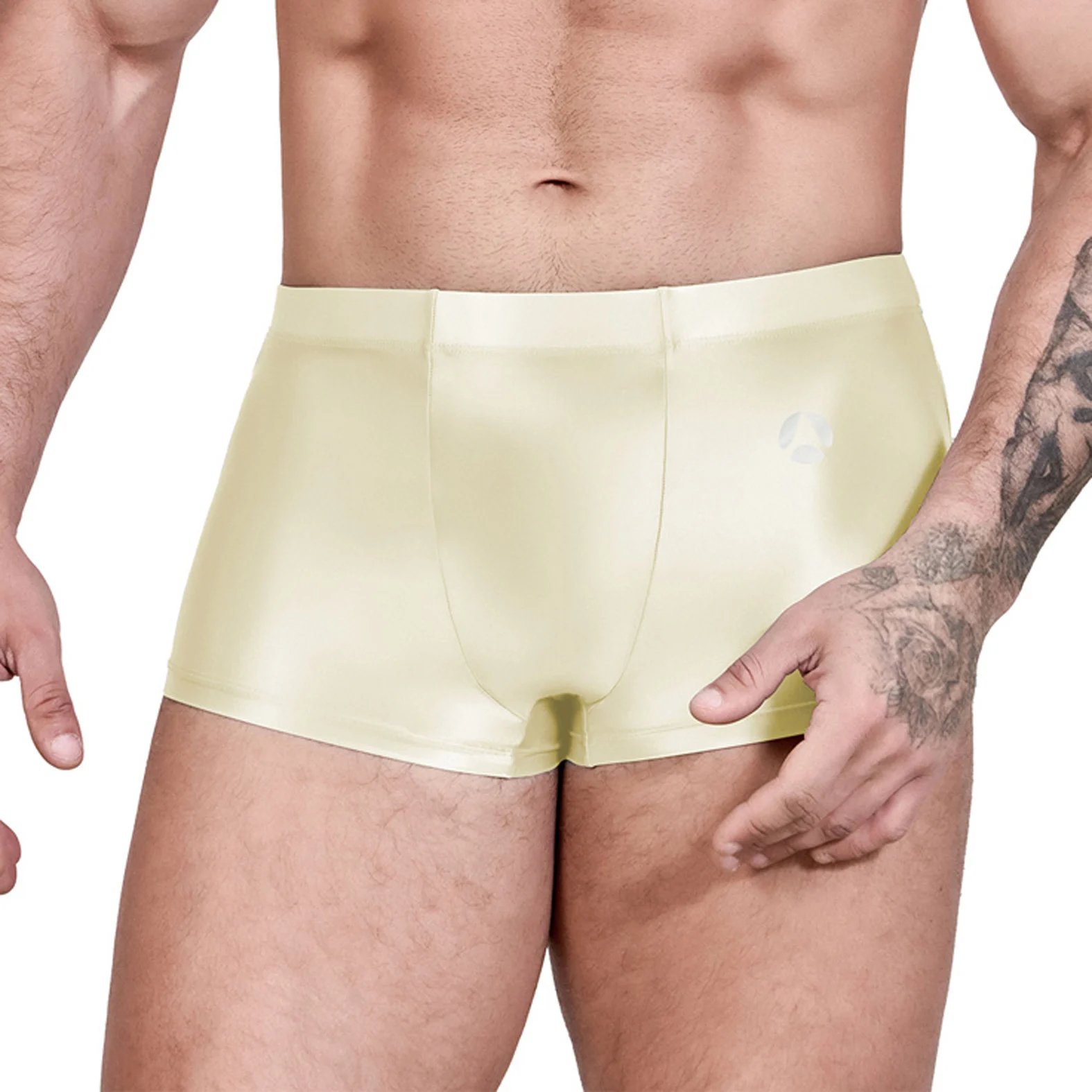 

AMORESY мужские глянцевые мягкие масляные нейлоновые блестящие колготки гладкие удобные однотонные шорты-боксеры одежда для отдыха тонкие трусы