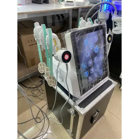 6개의 패드가 함께 작동하는 고주파 안면 리프트 emrf 안면 기계가 있는 6개의 핸들 emrf 기계