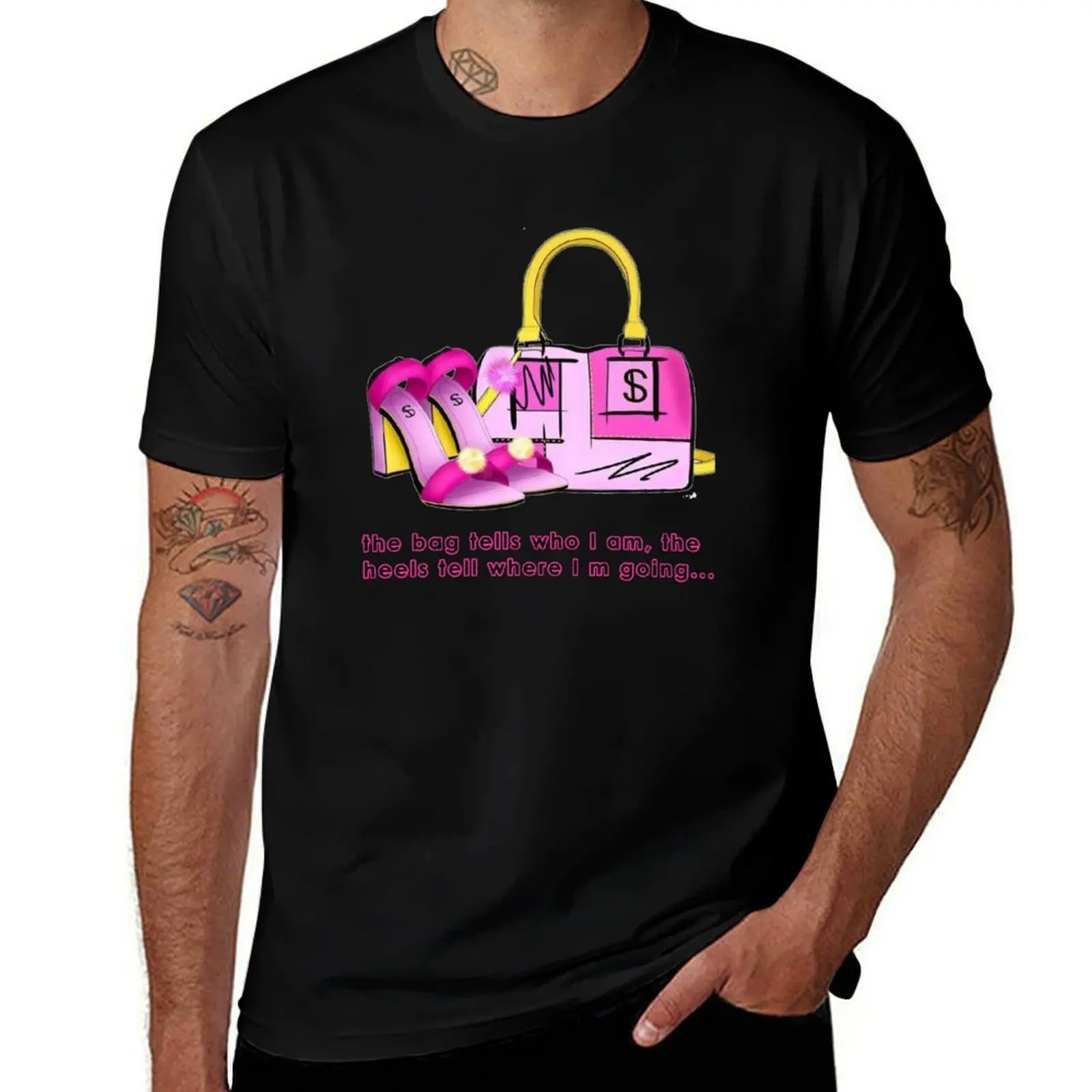 

Heels and Bag - Pink T-Shirt graphic t shirt vintage Clothing oversize t-shirts man Personalized t-shirt plain t shirts men