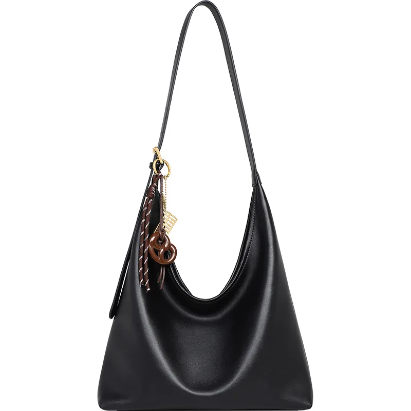 cowhide Leather tote bag for women 2026 new women's bag, genuine leather shoulder bag, large capacity armpit bag, commuting bag
