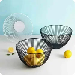 Household Tool Storage Basket Black Table Decoration Metal Candy Dish Kitchen Fruit Bowl Food Basket Iron Vegetable Home Holder