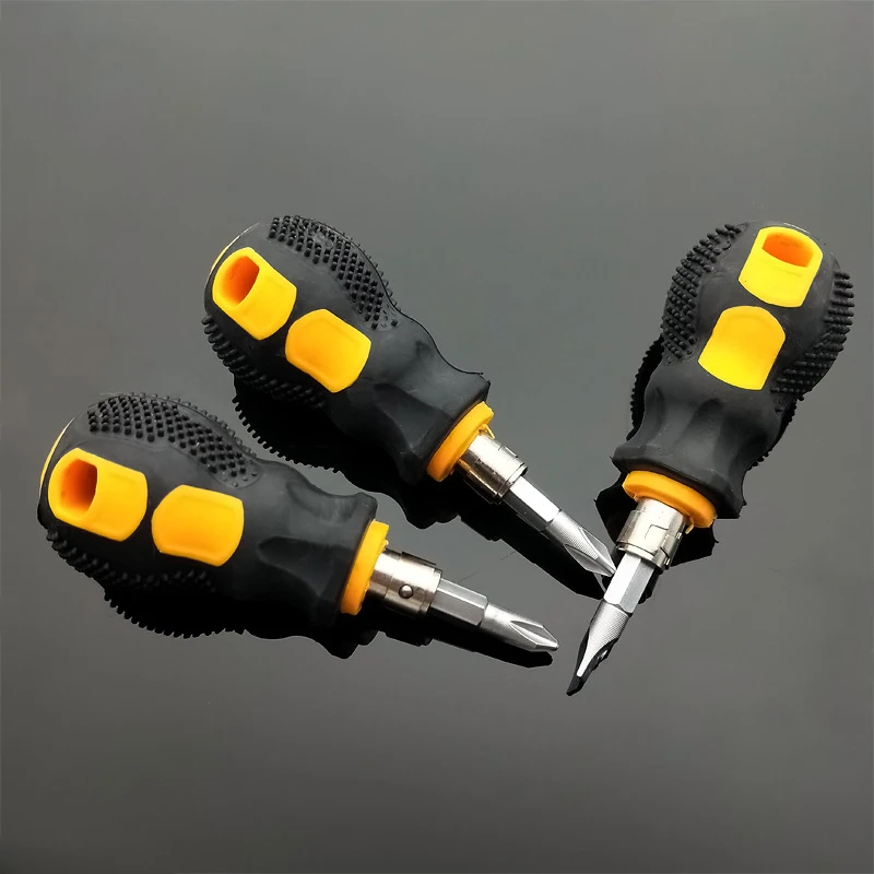 1PC Mini Screwdriver Set Portable Radish Head Slotted Screwdriver Cross Phillips Dual Purpose Screwdriver Manual Hardware Tools