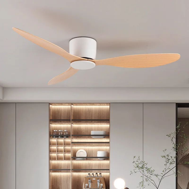Modern 42 52 Inch Ceiling Fans No Light DC Motor Remote Control Cooling Fans Low Floor Ceiling Fan Silent Large Home Fan