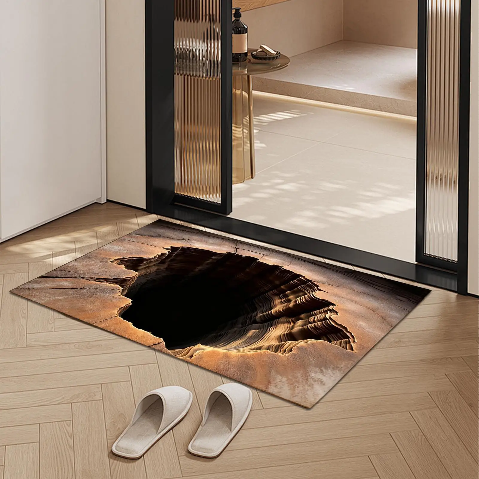Optical Illusion Doormat Non-Slip Rug Unique Decorative Mat for Entrance, Kitchen, Bathroom Indoor Outdoor Home Decor