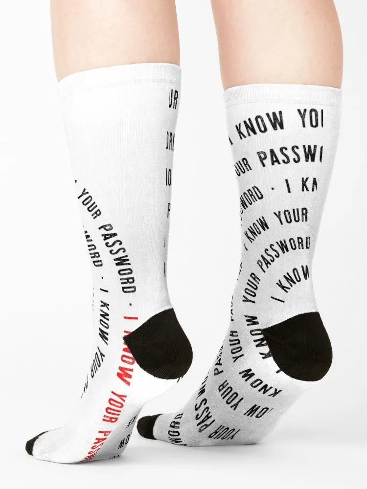 I Know Your Password Socks floor valentine gift ideas new year new in's Designer Man Socks Women's