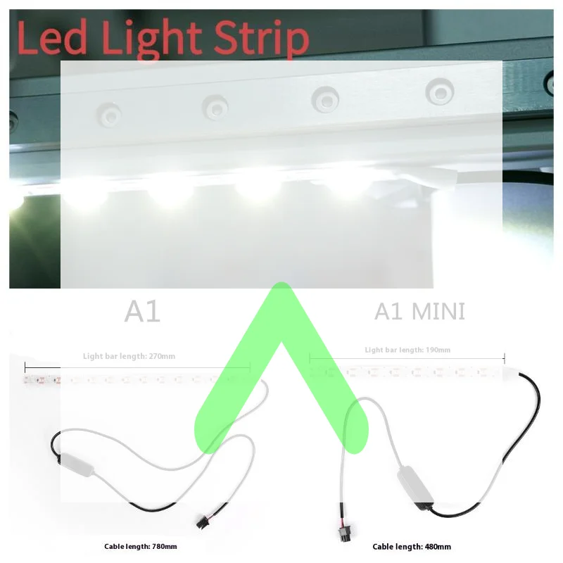 

Hot Sale! Upgrade Led Light Strip For Bambu Lab A1/A1mini Ra95 Fill Light 24V White Light Super Bright For Bambulab 3D Printer A