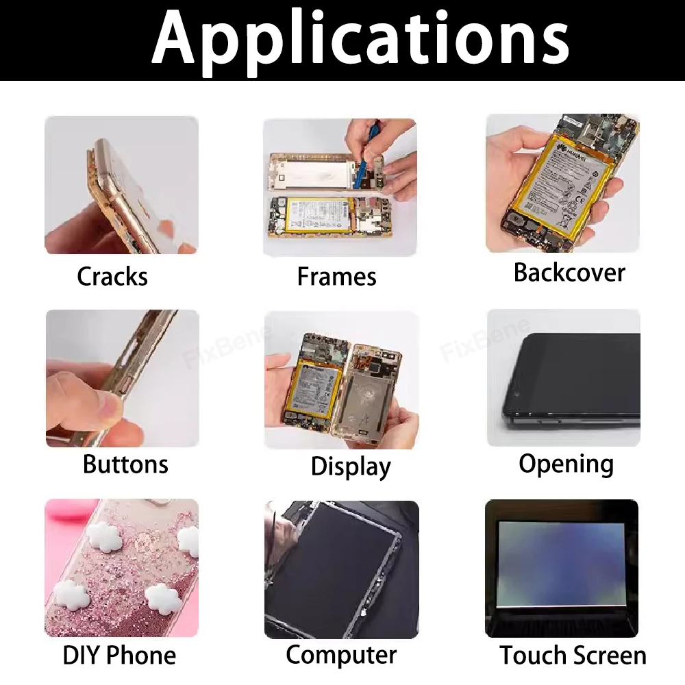 T9000 Mobile Phone Screen Glue Repair Kit Adhesive Strong Frame Back Cover Zhanlida Rhinestone Fabric Plastic Model Wood Acrylic
