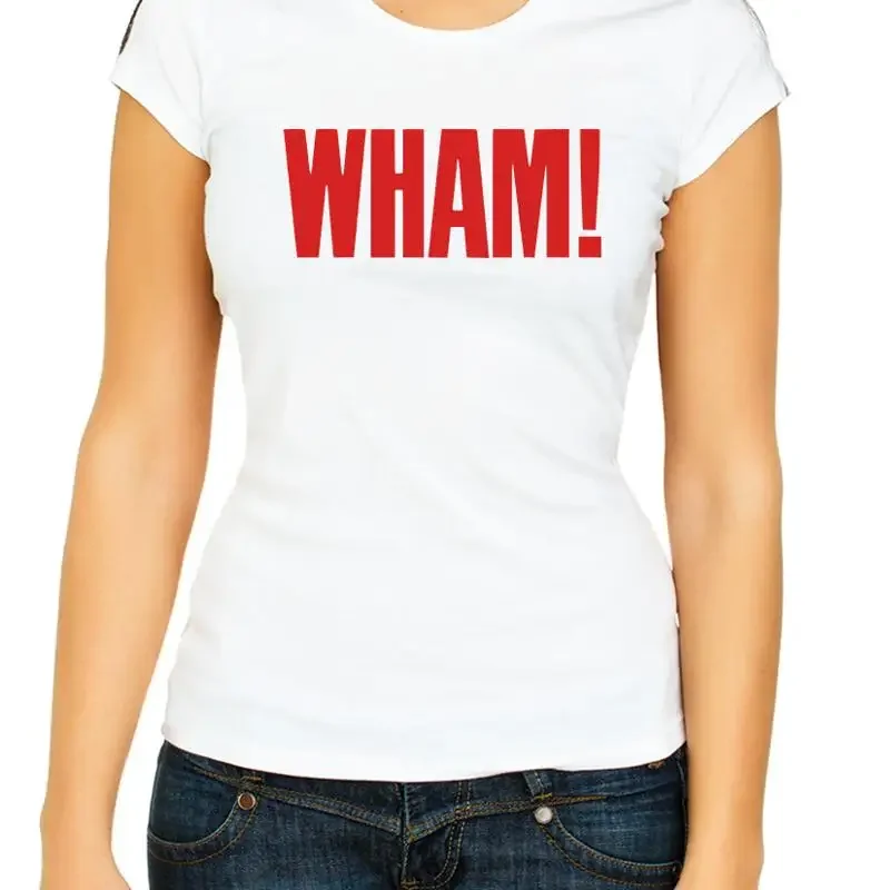 Wham George Michael Andrew Ridgeley 3 4 Short Sleeve T Shirt Woman H390