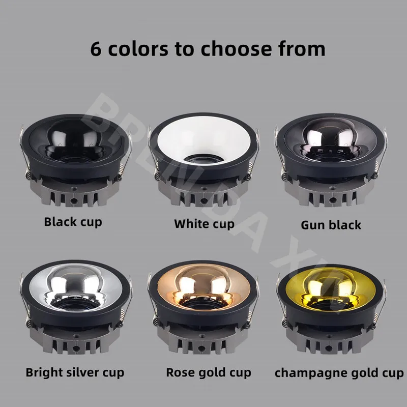 Dimmable COB Downlight Spotlight AC85-265V Anti-Glare Deep Embedded LED Ceiling Lamp Chandelier Interior Lighting Bulb