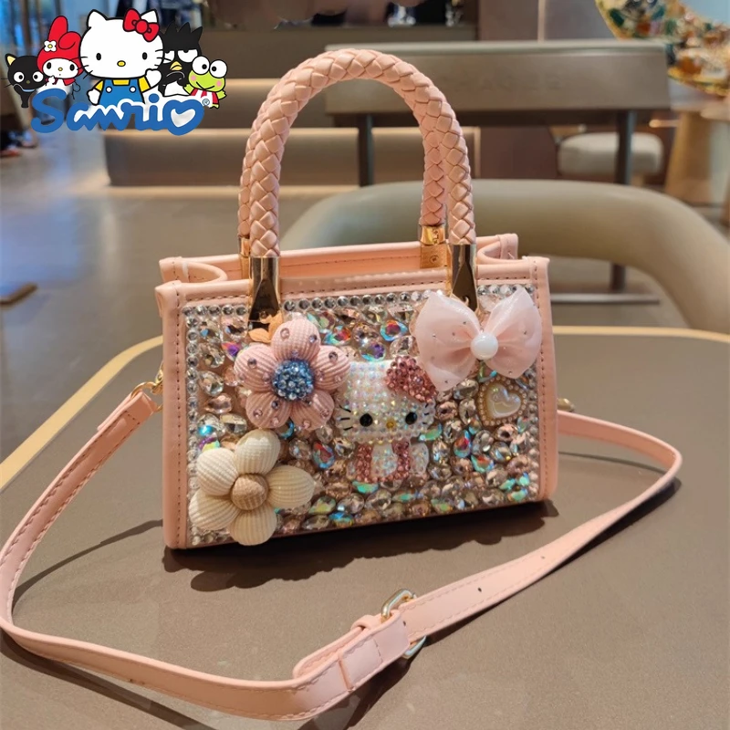 

Sanrio Hello Kitty New Women's Diamond Handbag Mini Fashion Diamond Women's Shoulder Bag High Quality Mini Casual Women's Bag