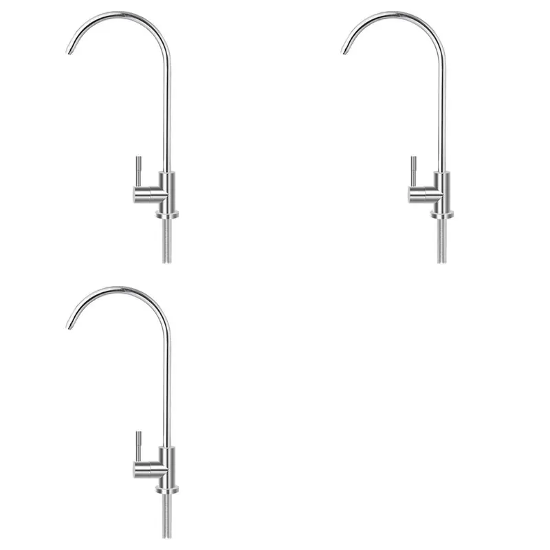 

Кухонный смеситель AT43-3Pcs 1/4 дюйма, хромированный, для фильтра обратного осмоса, поворотный, быстрое подключение