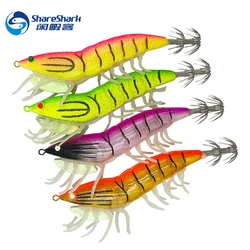Lead Sinker Soft foot Octopus Bait Squid jig Hook simulation shrimp fake bait Luminous Fake Wood Shrimp Lures
