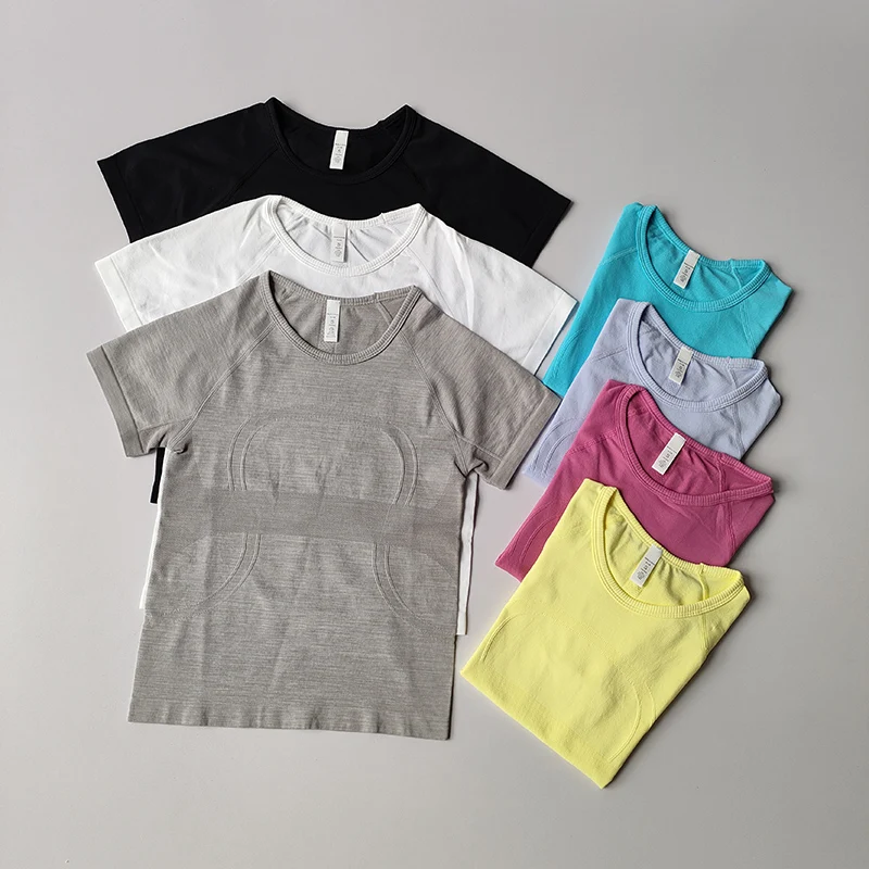 Damen-Fitness-T-Shirt mit kurzen Ärmeln, atmungsaktives, schnell trocknendes Workout-Top für Laufen, Yoga und Fitnessstudio, schmal geschnittenes Aktiv-T-Shirt