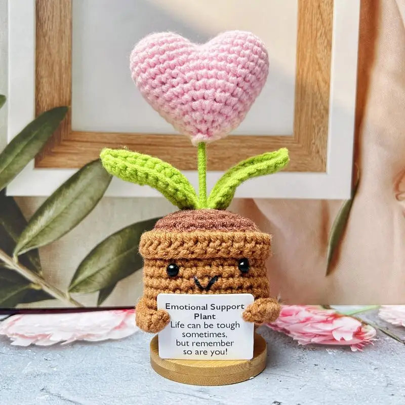 Handmade Emotional Support Plant Gift Emotional Support Plant Handmade Crocheted Potted Plant Ornaments Decoration Handicrafts