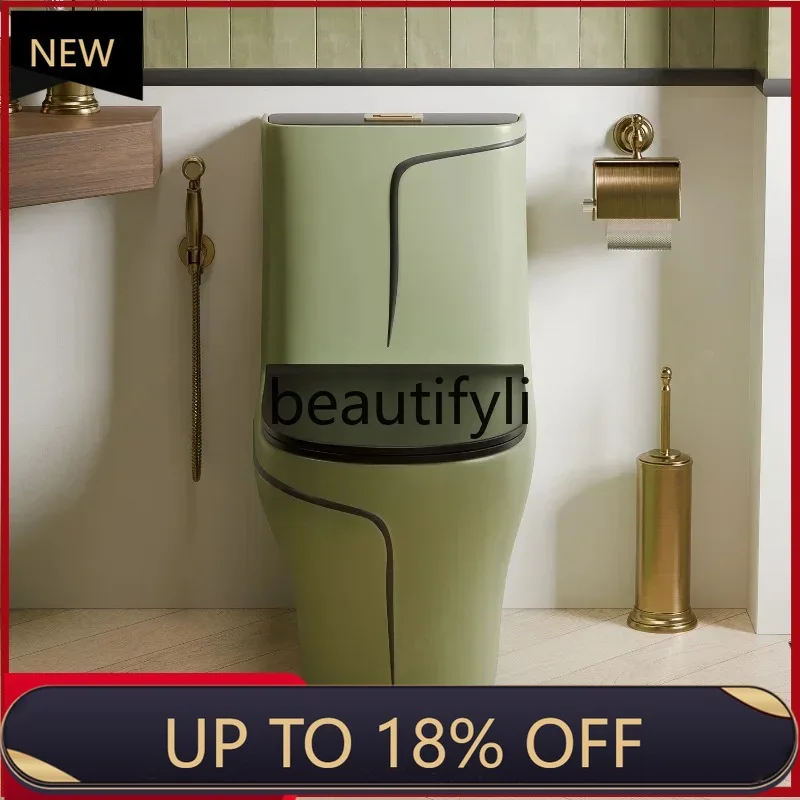 

Z189 Retro green ceramic toilet household deodorant water-saving siphon toilet medieval toilet