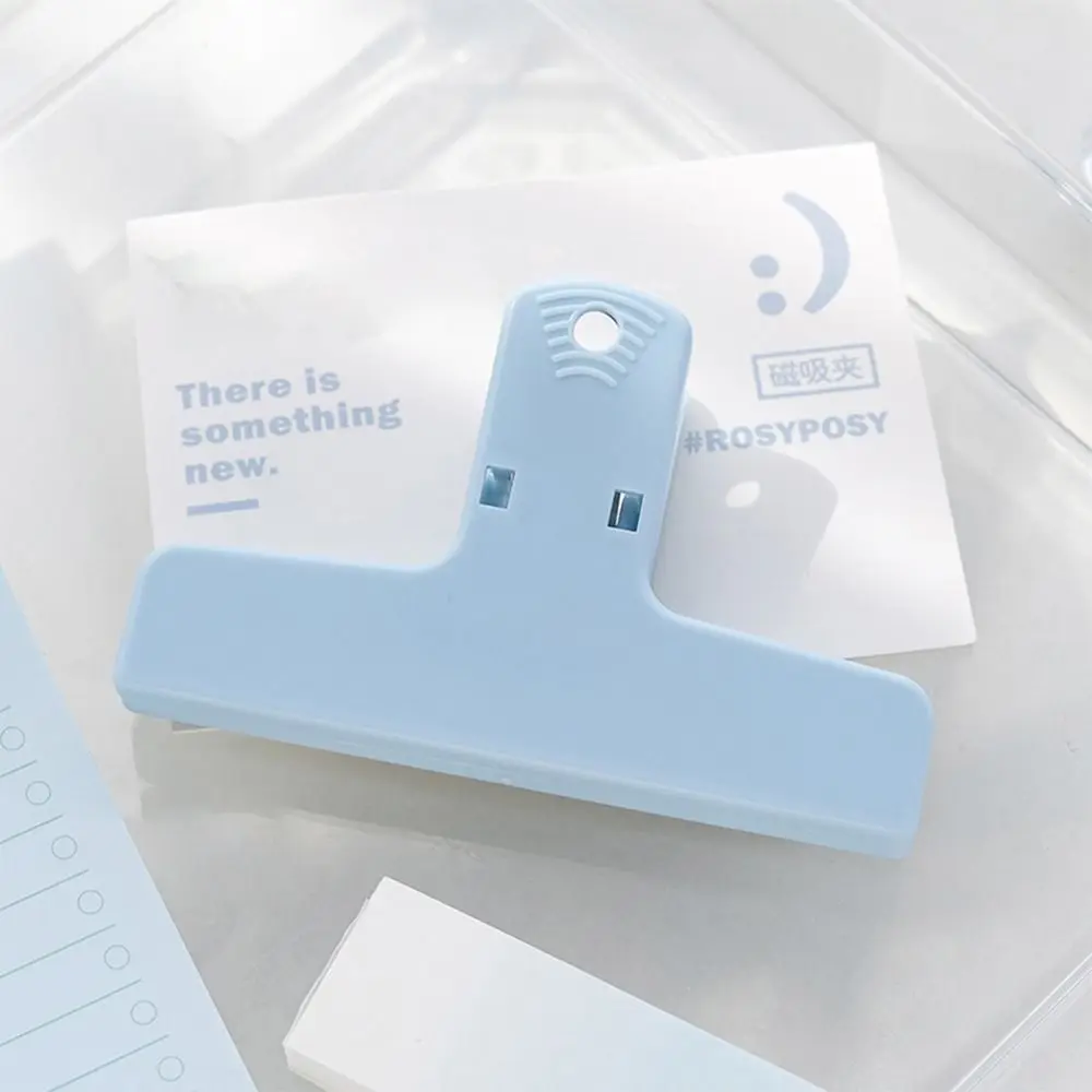 Macaron Color Magnetic Paper Clamp Scrapbooking Journaling Memo Paper Folder Hand Account Securing Clip Home Kitchen