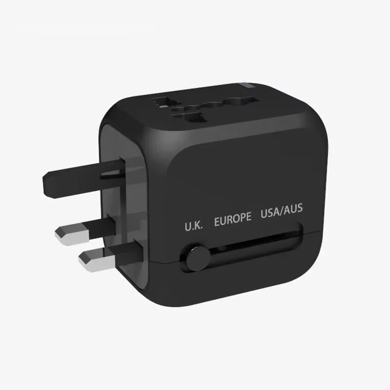 Universal Travel Adapter with USB-C, Multi-Plug Converter for UK/EU/US/AU, 1500W Wide Voltage for Global Travel