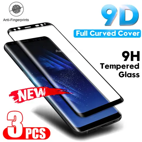 3PCS Curved Tempered Glass for Samsung S23 Ultra S10 S9 S8 S22 S21 S20  Plus Screen Protector for Samsung Note 20 Ultra 10 9