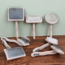 Peigne d'épilation pour animaux de compagnie, fournitures de livres pour chiens, brosse à cheveux longs, massage pour chiot et chat, brosse de bain, outils de toilettage pour animaux de compagnie, accessoires