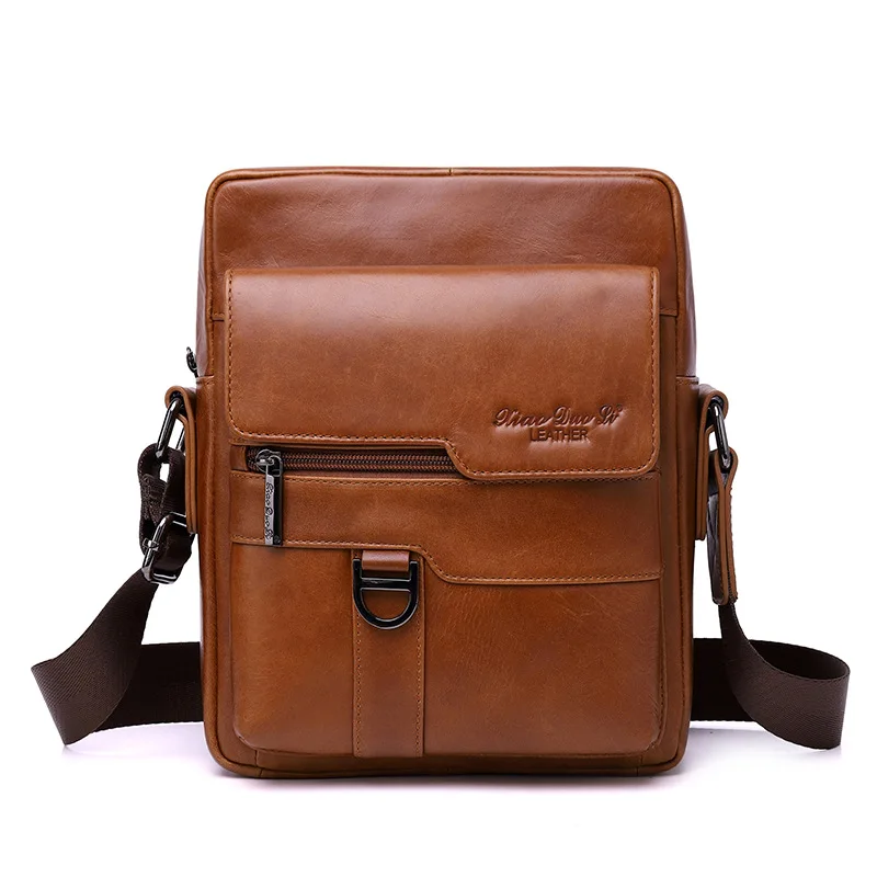 

Men's leather crossbody retro first layer cowhide shoulder bag large capacity backpack casual fashion simple versatile business