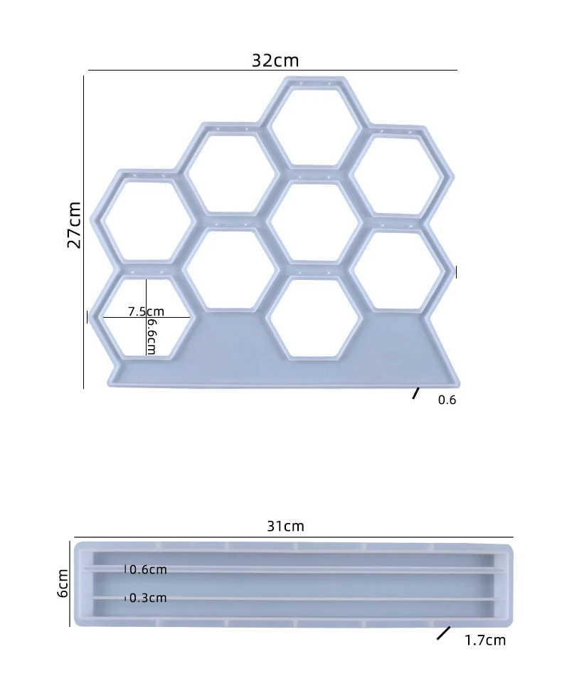 Personalized hollow hexagonal earring hanger silicone mold UV epoxy resin molds jewelry making Home Decoration Craft Art