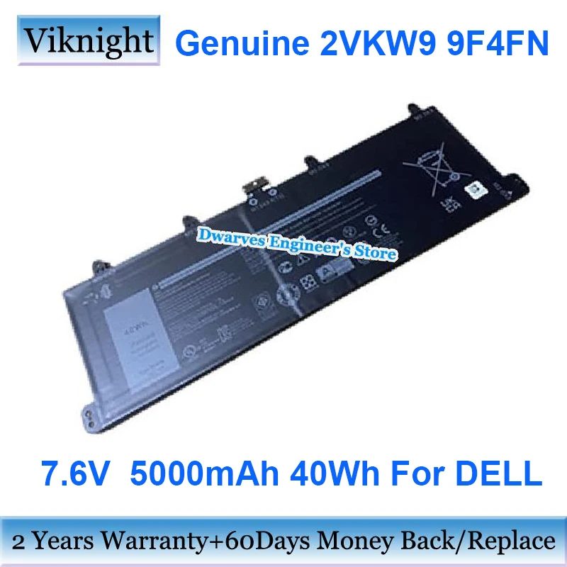 

Genuine 2VKW9 9F4FN Battery 7.6V 40Wh For Dell Laptop Batteries Packs 5000mAh