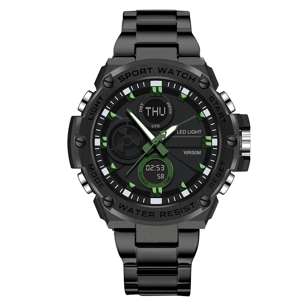 ساعة فوكس بوكس العسكرية للرجال من أفضل العلامات التجارية الفاخرة الرياضية كوارتز كرونوغراف ساعات المعصم كاجوال مقاومة للماء عرض مزدوج للرجال