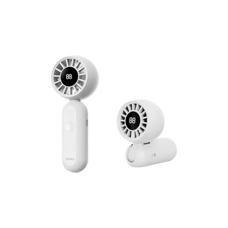 

Rechargeable Ultra-Light Mini Fan with LED Display - 3.53oz 3-in-1 Handheld/Neck-Hung/Foldable,3-Speed Durable for Lash Makeup/